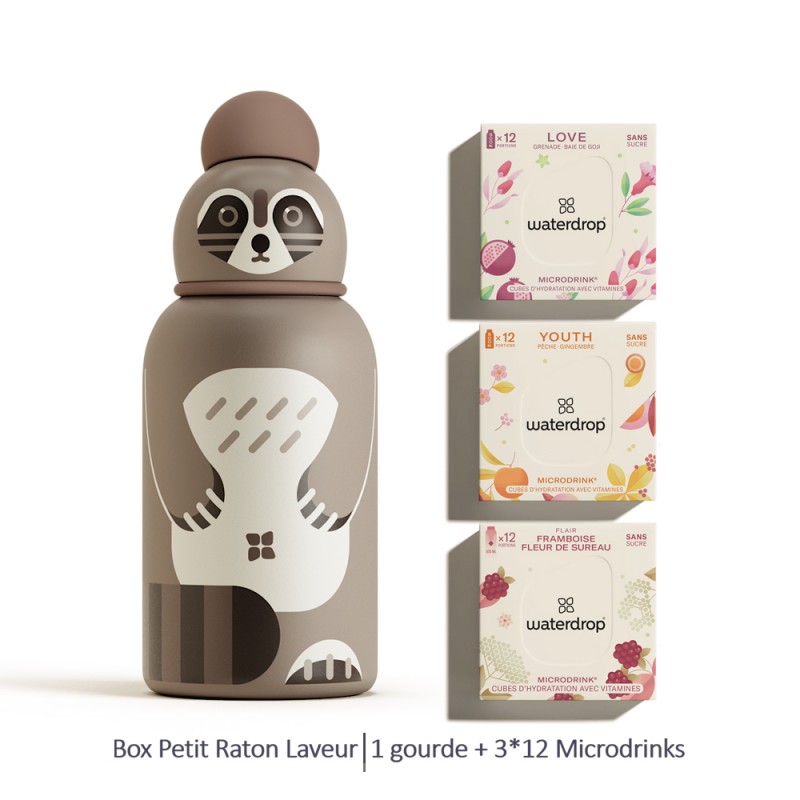 BOX PETIT RATON LAVEUR - 1 GOURDE + 3*12 MICRODRINKS